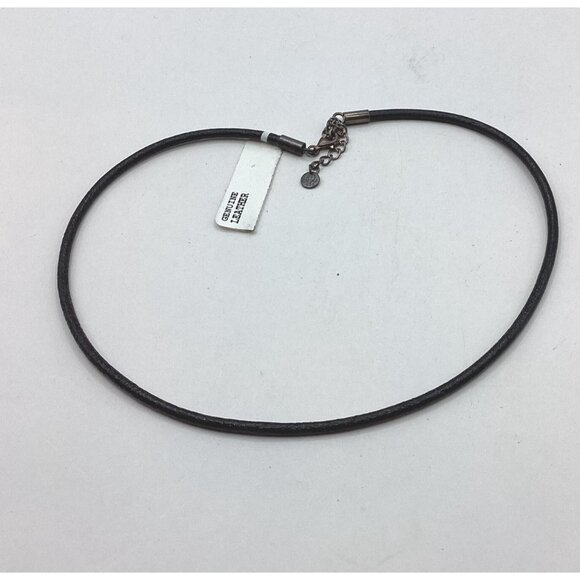 Milor 14k Gold Findings PLUS Genuine Leather w 925 ends Necklace Estate Find - Picture 6 of 10